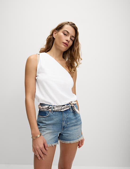 Linen Rich One Shoulder Top