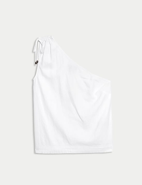 Linen Rich One Shoulder Top