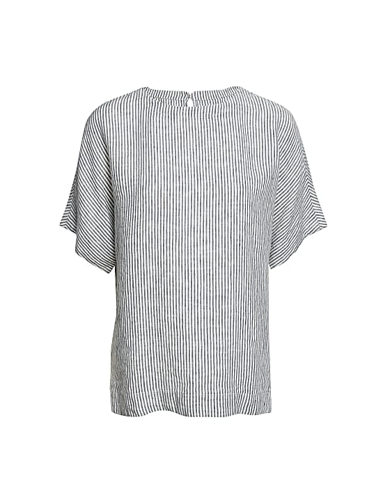 Blouse coupe d&eacute;contract&eacute;e 100 % lin avec imprim&eacute;