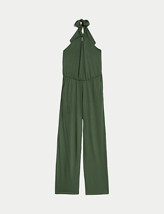 Jersey Tie Neck Jumpsuit