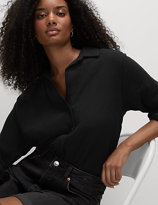 Pure Cotton Relaxed Beach Shirt