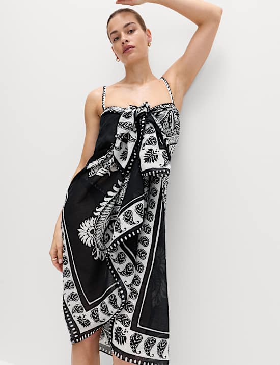 Sarong 100 % coton imprim&eacute;