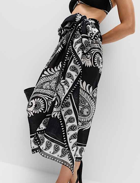 Sarong 100 % coton imprim&eacute;