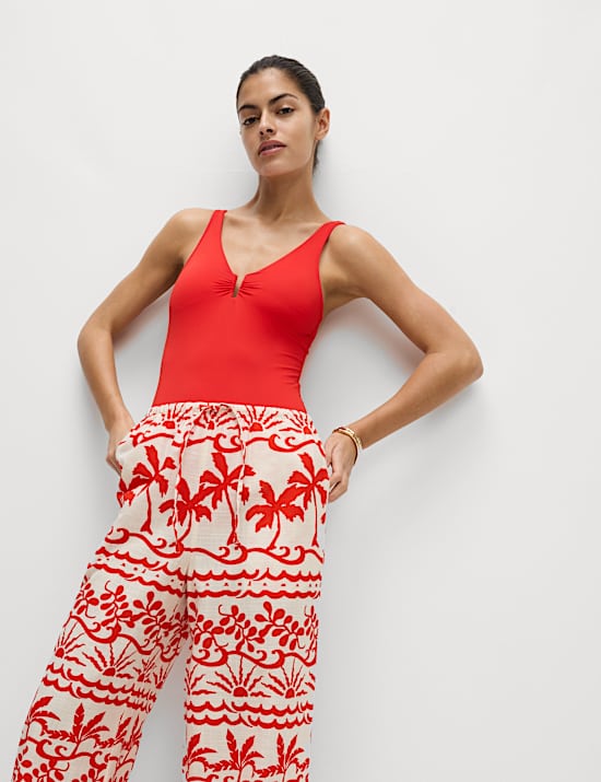 Tummy Control Padded Plunge Swimsuit