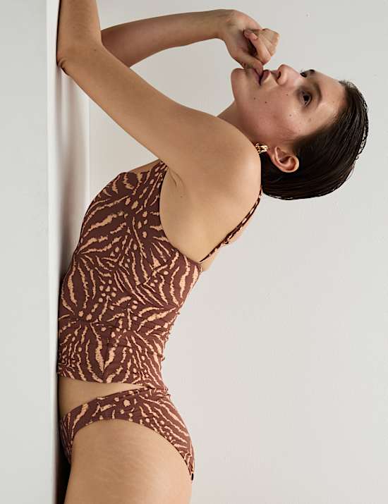 Printed High Leg Bikini Bottoms