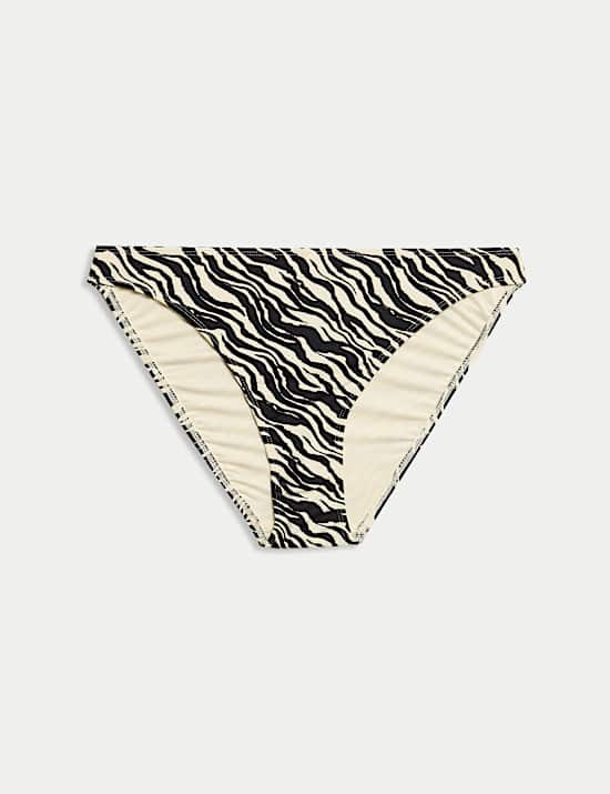Printed High Leg Bikini Bottoms