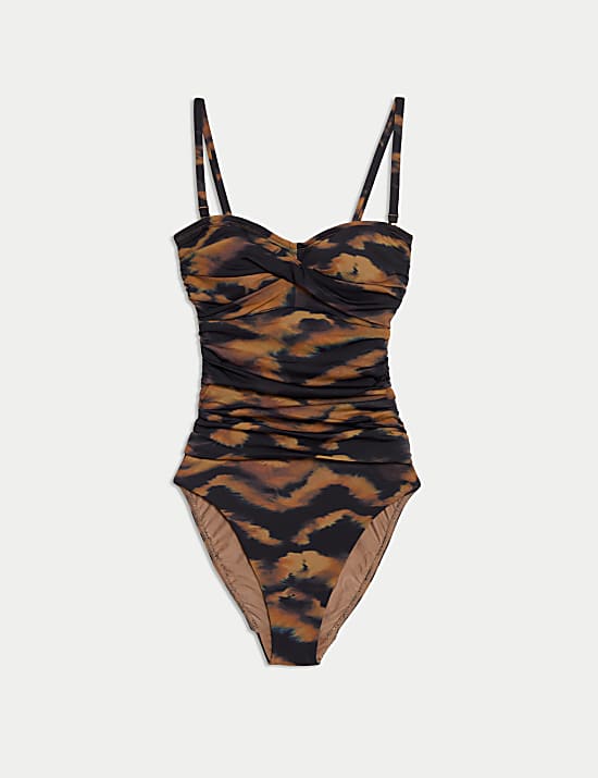 360 Tummy Control Printed Bandeau Swimsuit