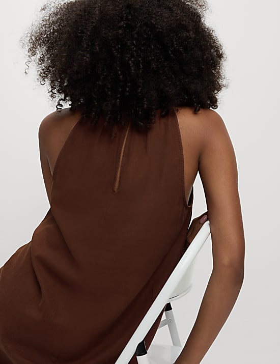 Robe midaxi ample dos nu en lin