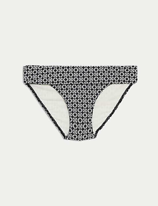 Printed Roll Top Bikini Bottoms