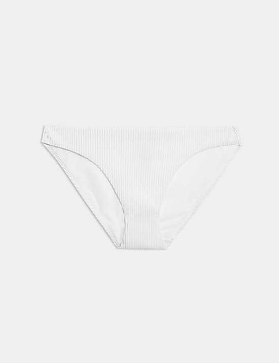 Ribbed High Leg Bikini Bottoms