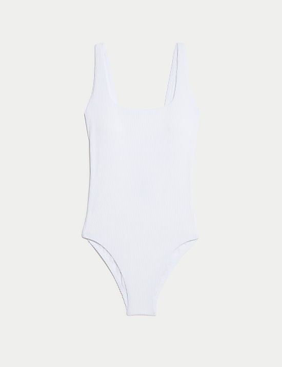 Textured Scoop Neck Swimsuit