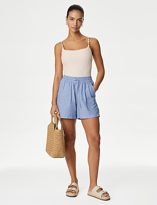 Maillot de bain textur&eacute; &agrave; d&eacute;collet&eacute; rond