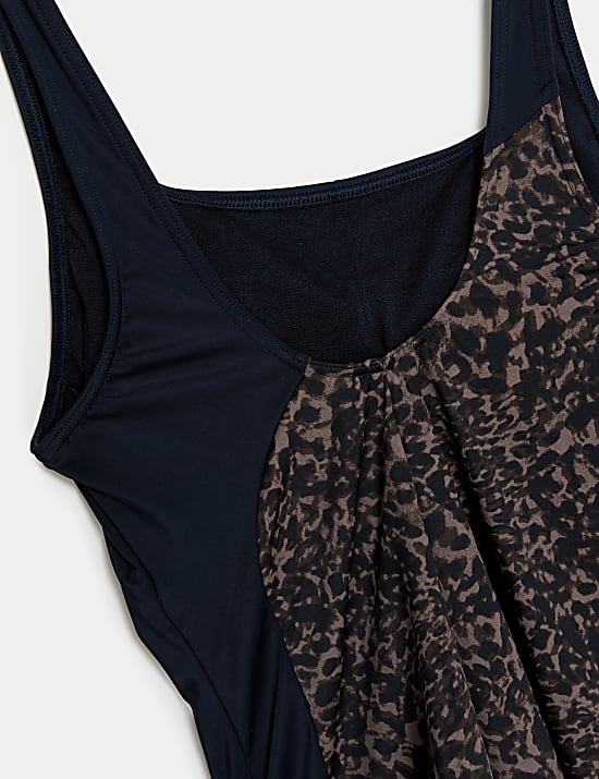 Printed Scoop Neck Swimsuit