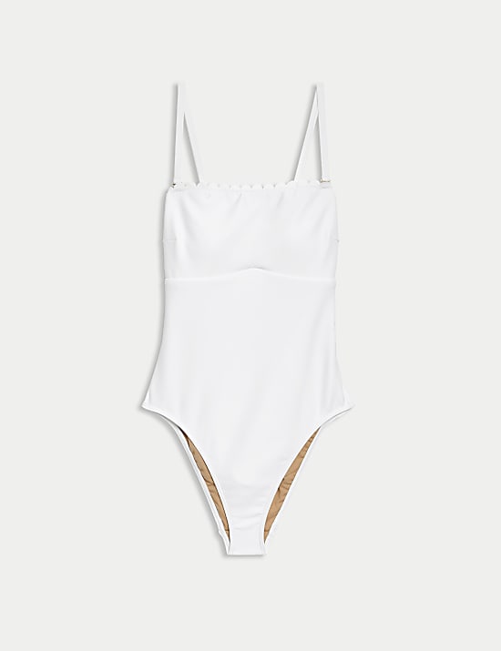 Bandeau-badpak met neopreen en schulprand