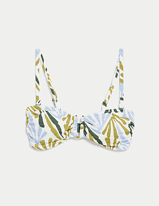 Striped Padded U-Wire Bandeau Bikini Top