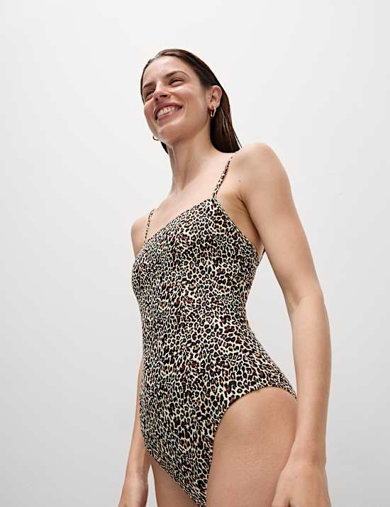 Printed Square Neck Swimsuit
