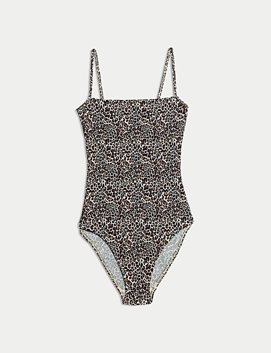 Printed Square Neck Swimsuit