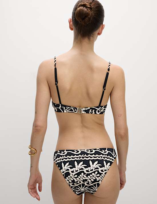 Printed High Leg Bikini Bottoms