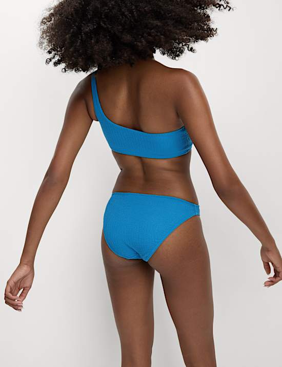 Textured One Shoulder Bikini Top