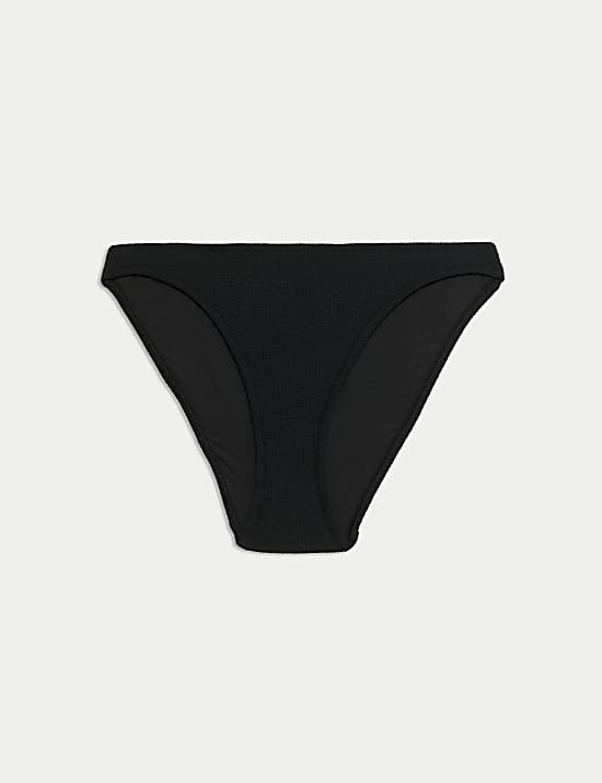 Textured High Leg Bikini Bottoms