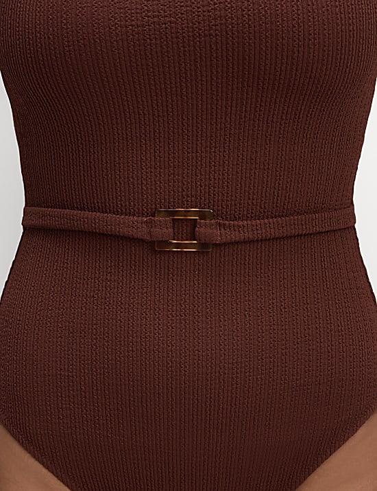 Maillot de bain texturé à col carré