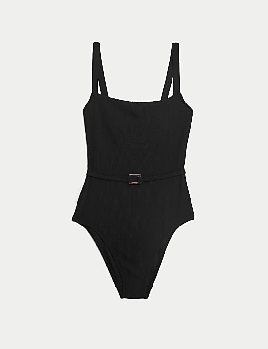 Textured Square Neck Swimsuit