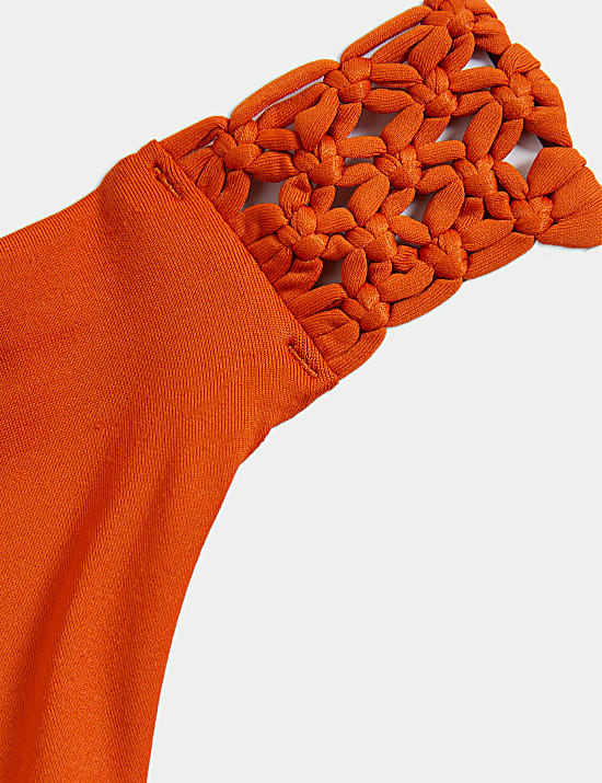 Ψηλόμεσο σλιπ μπικίνι με μακραμέ