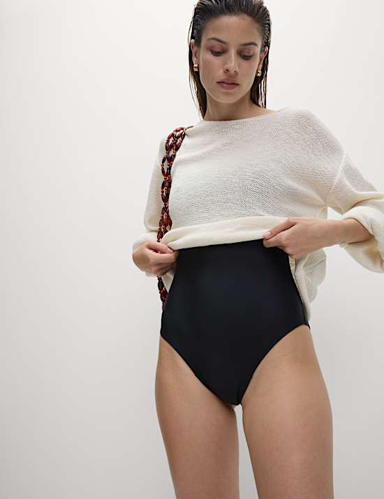 Maillot de bain menstruel à col carré