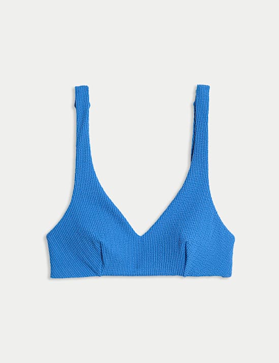 Textured Padded Plunge Bikini Top