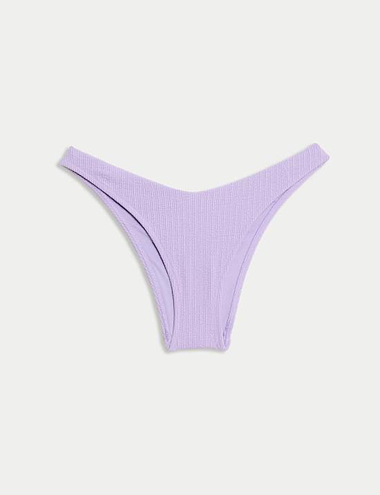 Textured High Leg Bikini Pants