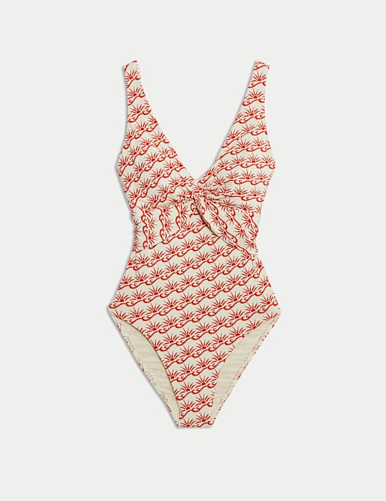 360 Tummy Control Printed Plunge Swimsuit