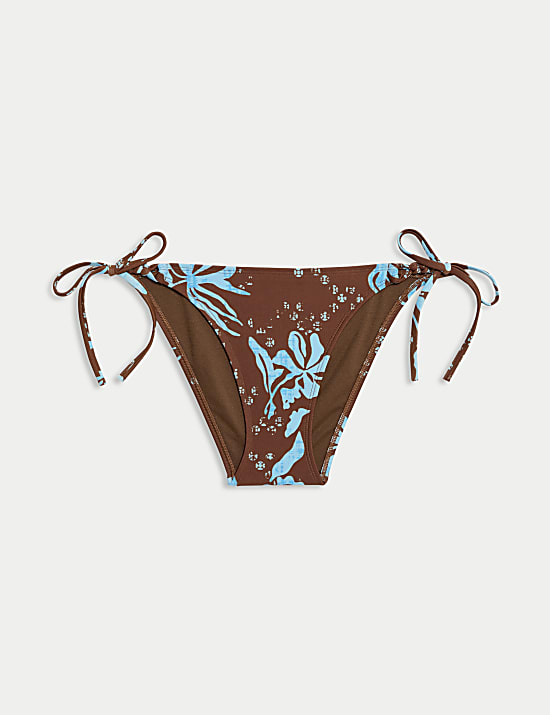 Bawahan Bikini Tali Samping Bermotif