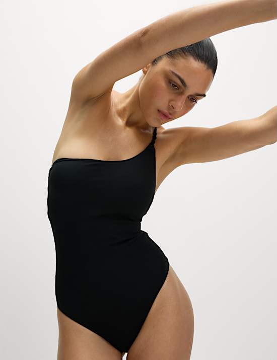 Maillot de bain rembourré texturé à une manche