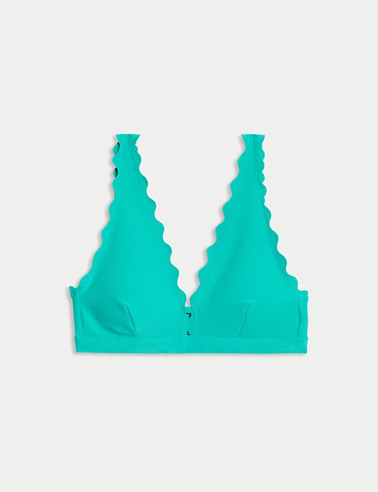 Haut de bikini festonn&eacute; en n&eacute;opr&egrave;ne