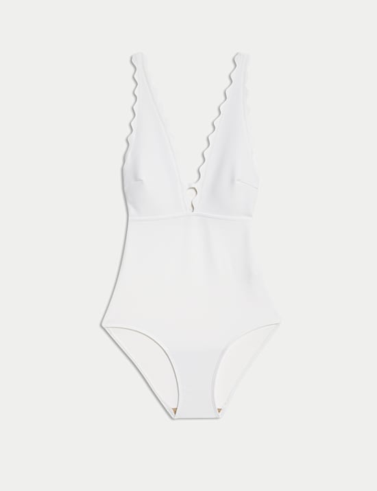 Maillot de bain plongeant festonné en néoprène