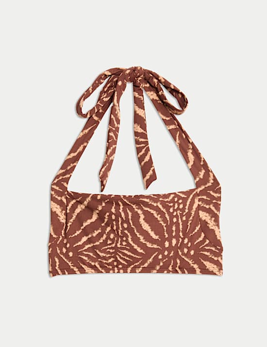 Printed Padded Halterneck Bikini Top