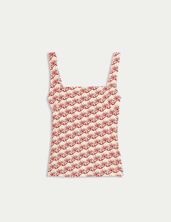 Floral Square Neck Tankini Top