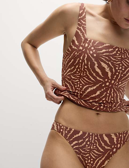 Haut de tankini à col carré et motif fleuri
