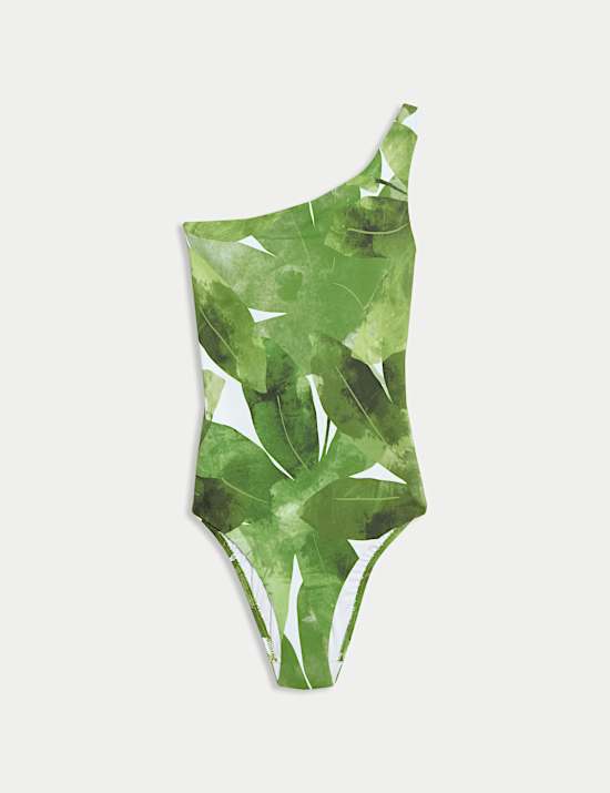 Printed Padded One Shoulder Swimsuit