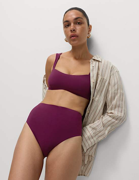 Tummy Control High Waisted Bikini Bottoms