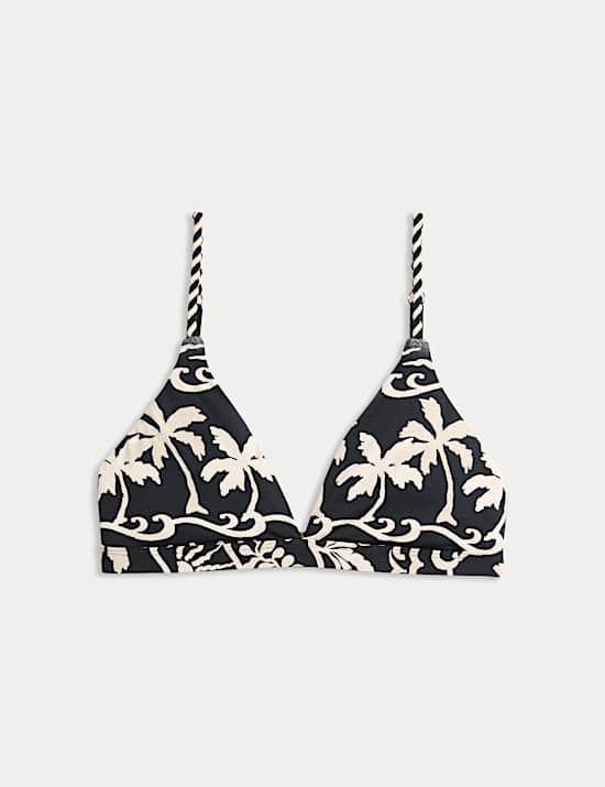 Printed Padded Plunge Bikini Top