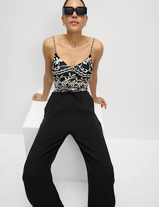 Printed Padded Plunge Swimsuit