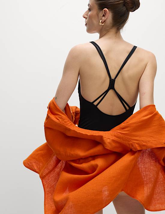 Back Detail Plunge Swimsuit