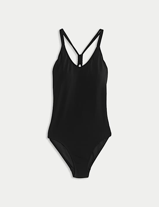 Maillot de bain plongeant avec détail au dos