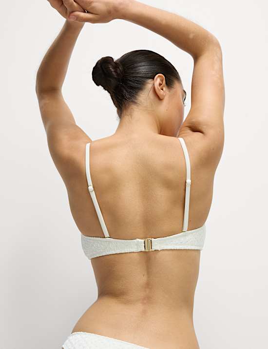 Broderie Square Neck Bandeau Bikini Top