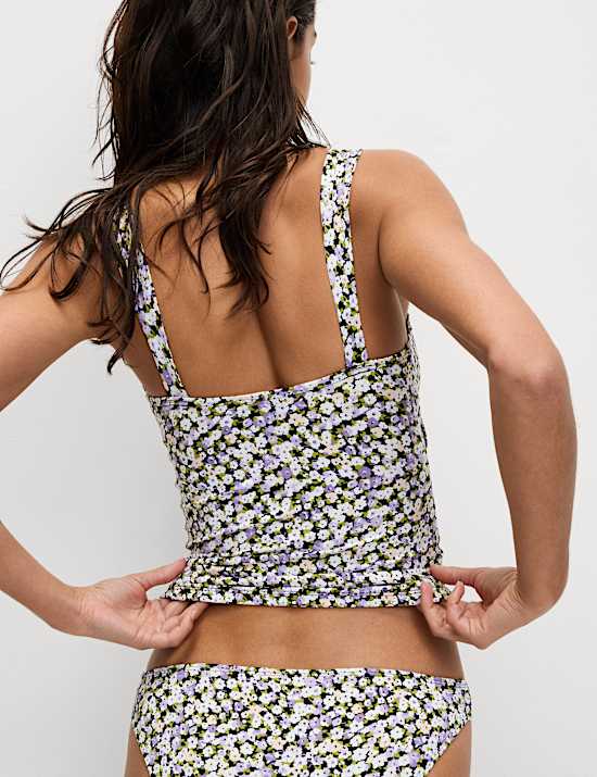 Printed Tummy Control Sweetheart Tankini