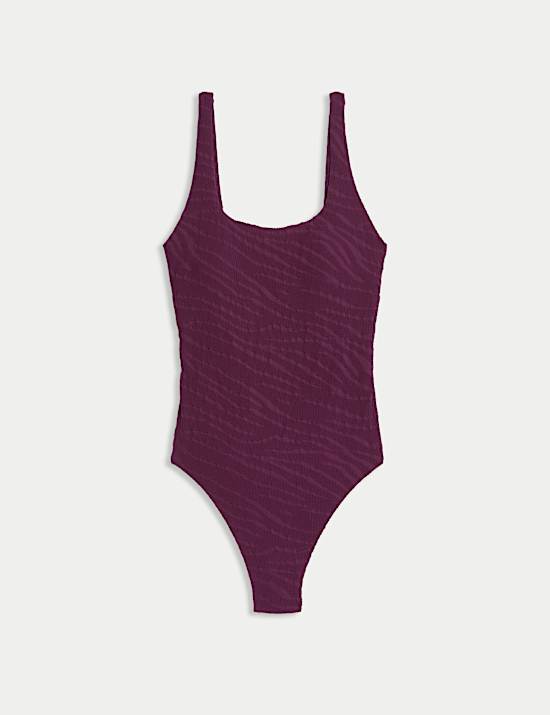Textured Scoop Neck Swimsuit
