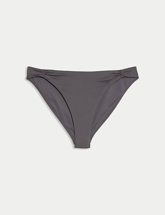 Ruched High Leg Bikini Bottoms
