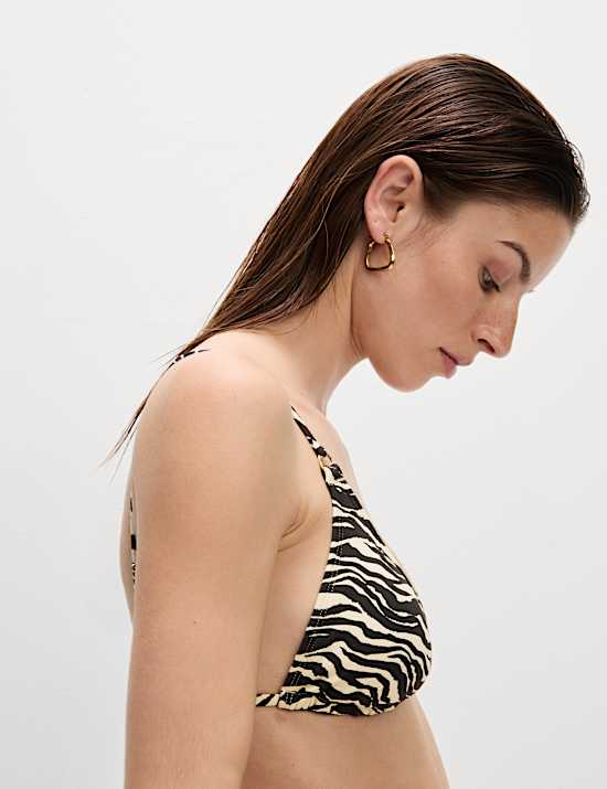 Animal Print Triangle Bikini Top