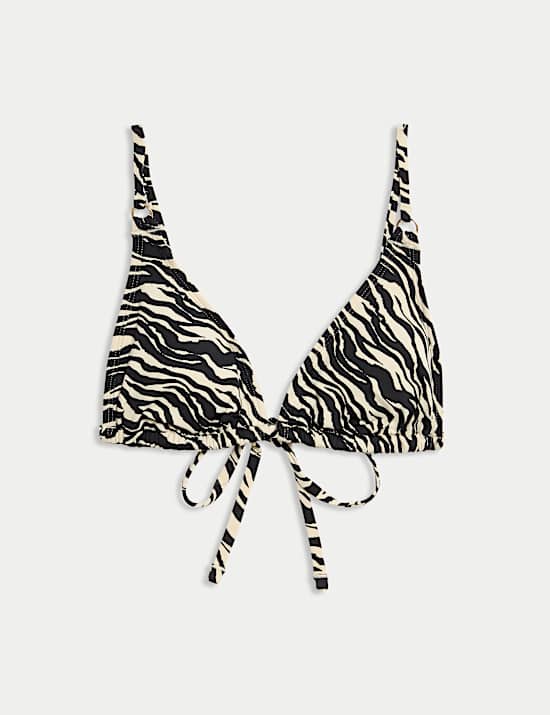 Animal Print Triangle Bikini Top